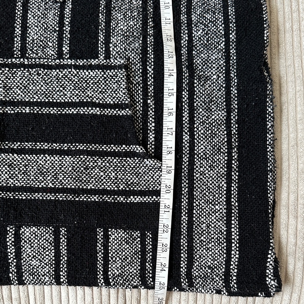 Black and Gray Striped Rasta Baja Hoodie - Picture 5 of 5
